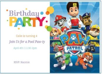 PAW Patrol Birthday Invitations (Credit: pinterest)