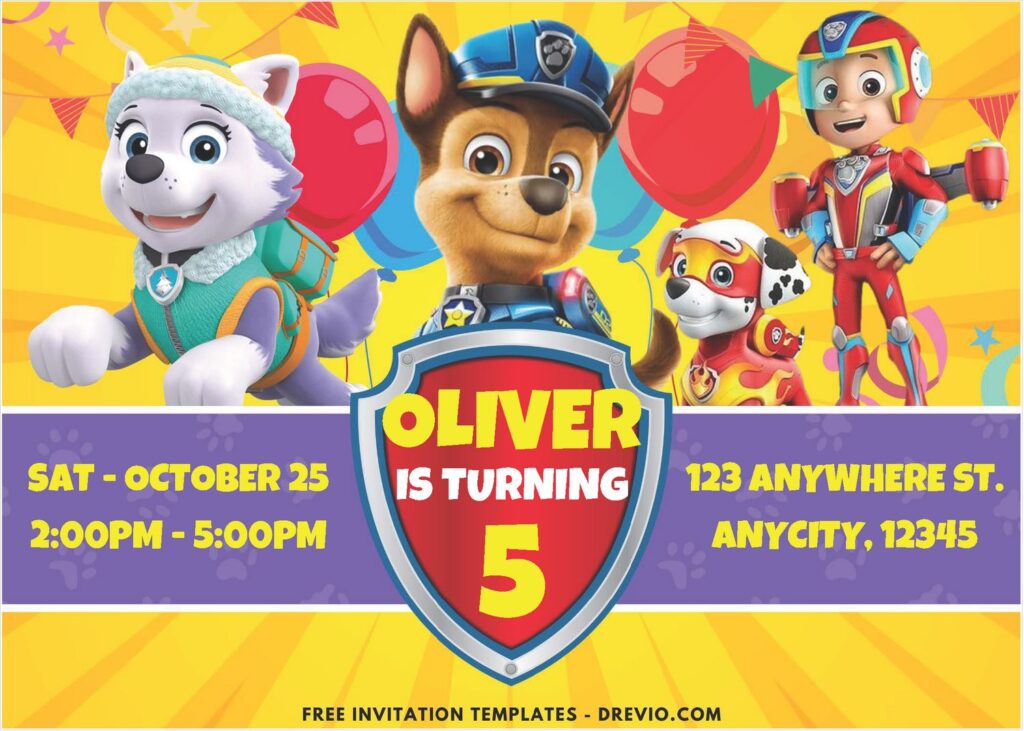 PAW Patrol Birthday Invitation