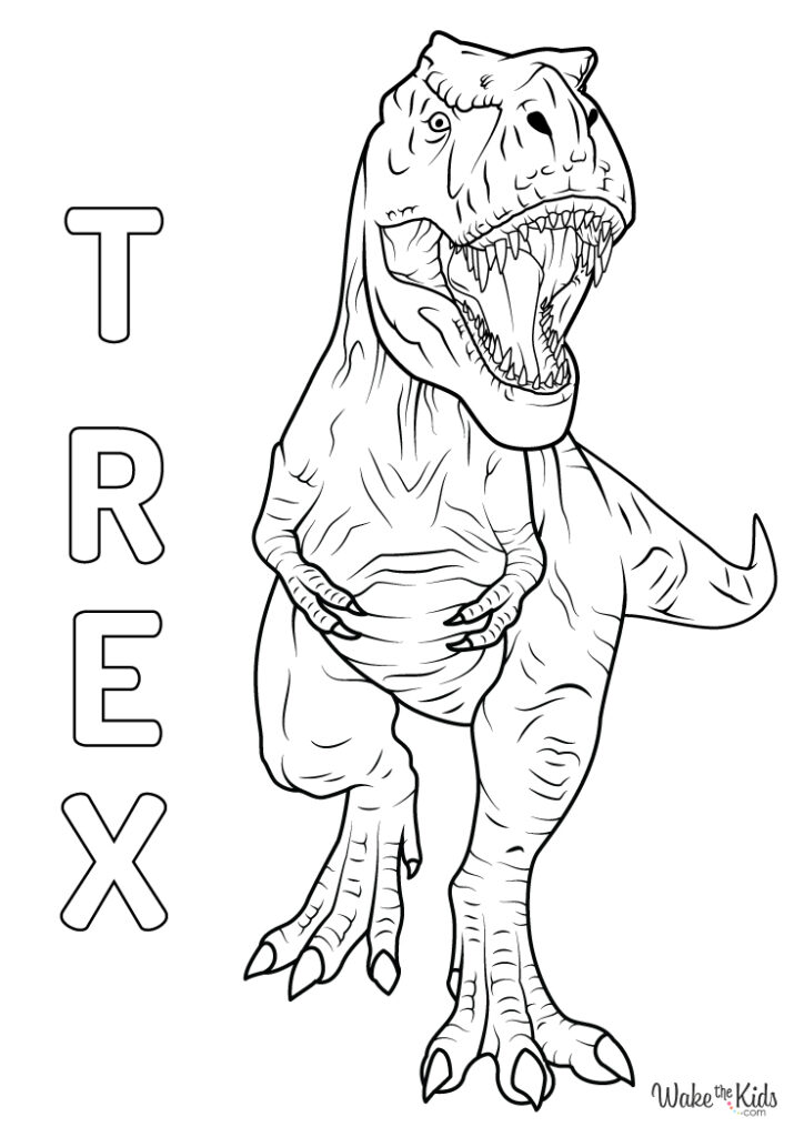 Roaring T-Rex Dinosaur Coloring Pages Templates