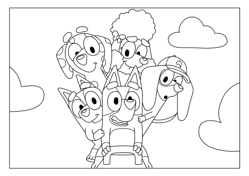 Bluey Bingo Missy and friends Coloring Pages Templates