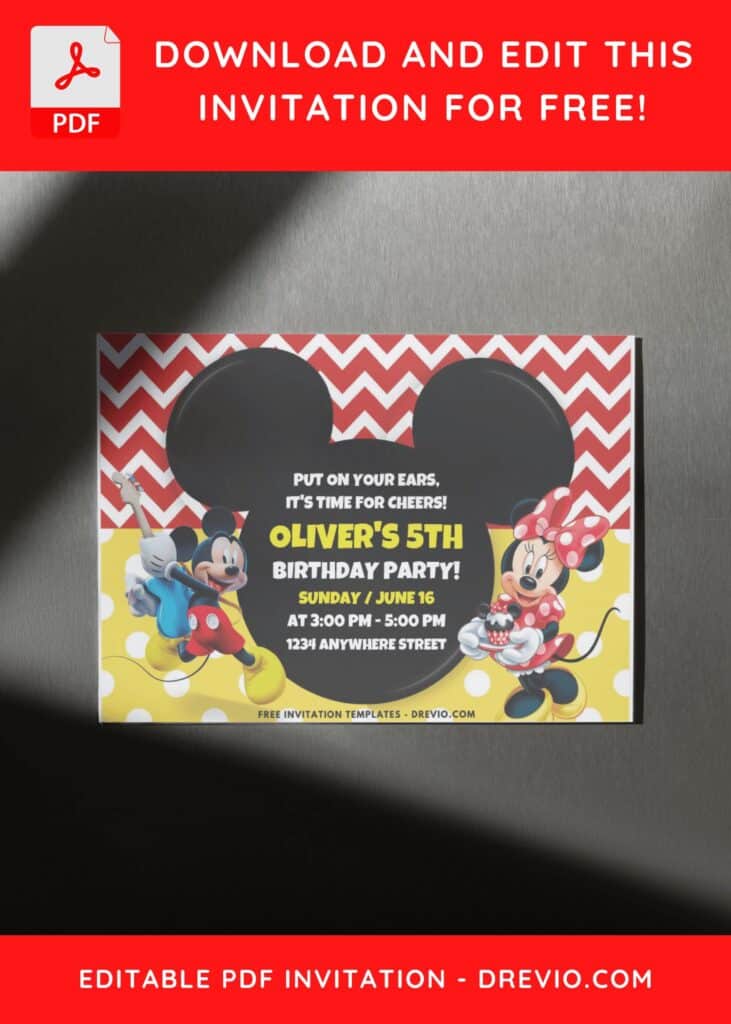 Minnie Mouse Kids Birthday Invitation