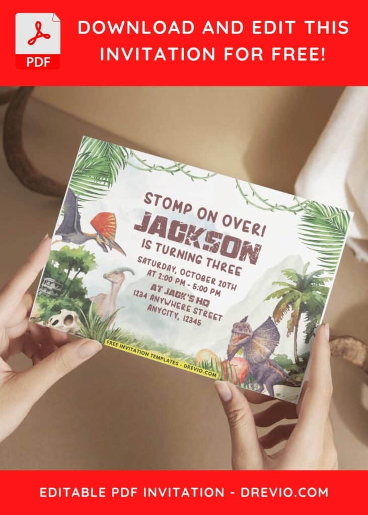 Dinosaur Island Birthday Invitations