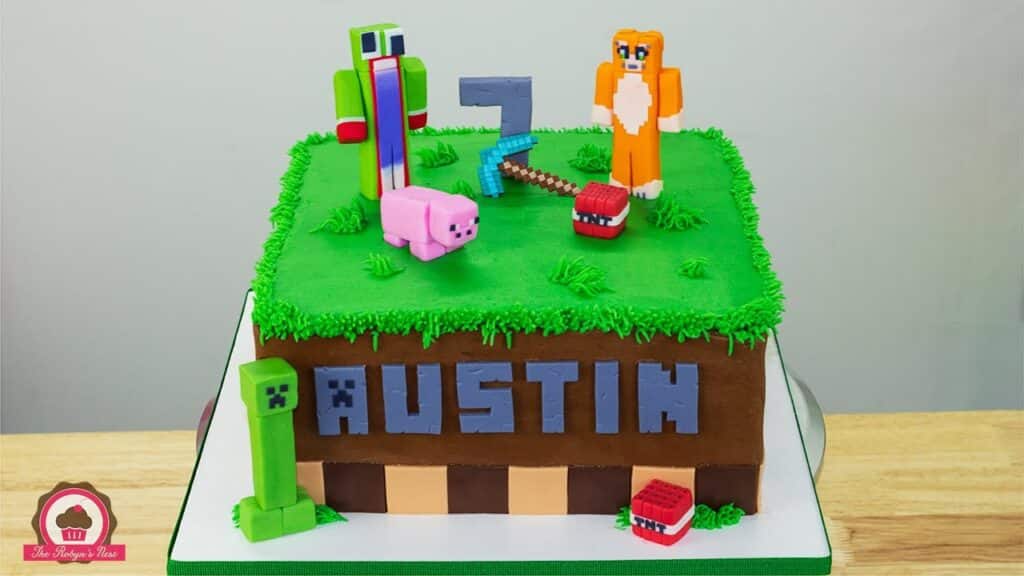 Buttercream Minecraft Birthday Cake