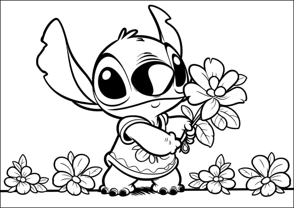 Cute Stitch Coloring Pages Templates