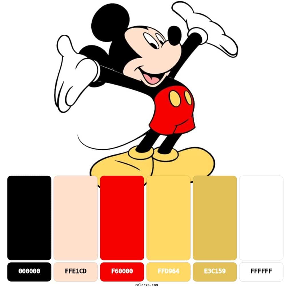 Mickey Mouse Color Scheme