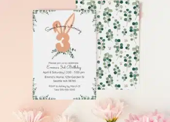 Bunny Birthday Invitations (Credit: genwooshop)