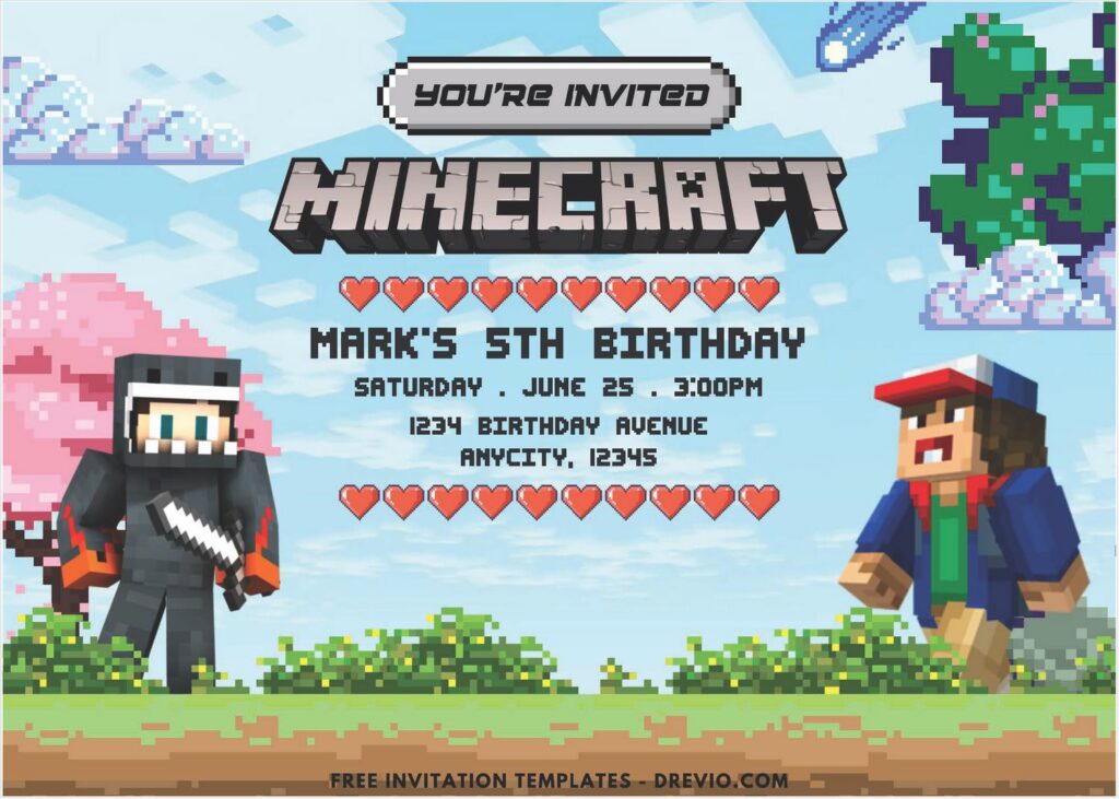 Minecraft Birthday Invitation