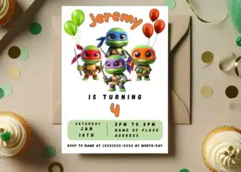 Ninja Turtle Birthday Invitations (Credit: etsy)