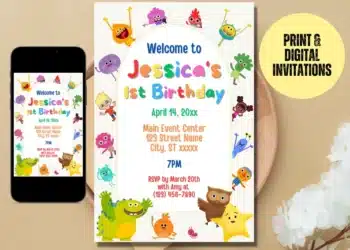 Digital Birthday Party Invitations (Credit: etsy)