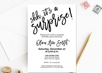 Surprise Birthday Party Invitations (Credit: pinterest)