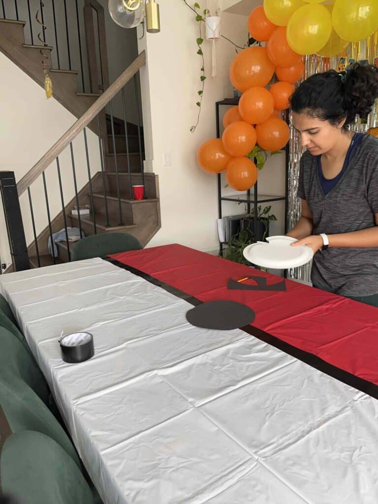 Red white pokeball tablecloth