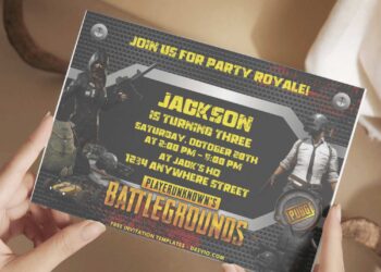 PUBG Kids Birthday Invitation Templates