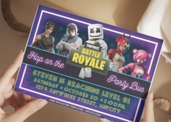 Fortnite Theme Birthday Invitations