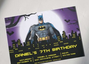 Batman Night at Gotham Birthday Invitations