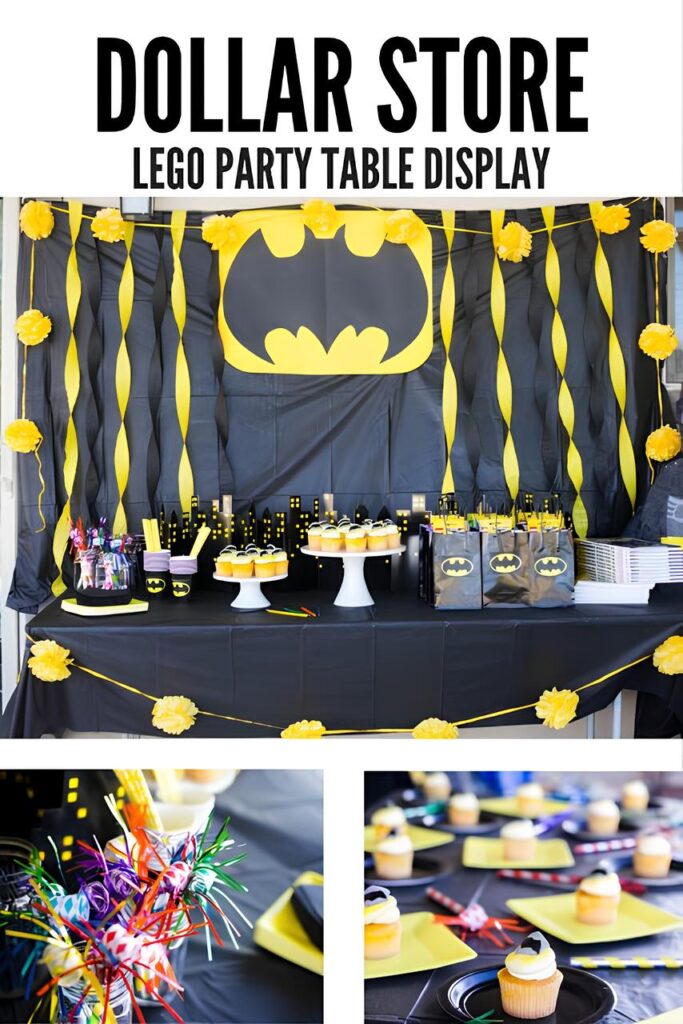 Black and yellow streamers and batman Logo