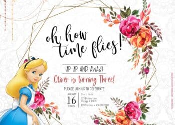 Alice in Wonderland Birthday Invitations