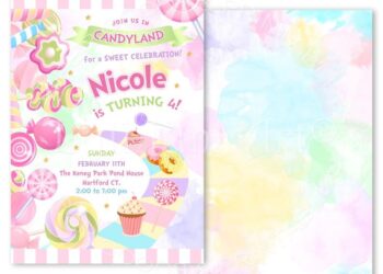 Candyland Birthday Invitations (Credit: etsy)