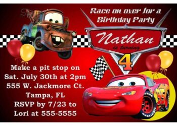 Cars Birthday Invitations (Credit: pinterest)