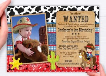 Cowboy Birthday Invitations (Credit: etsy)