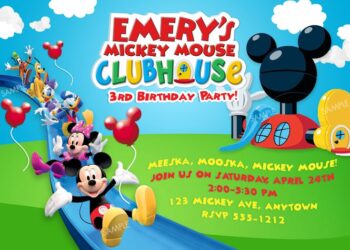 Mickey Mouse Birthday Invitations (Credit: pinterest)