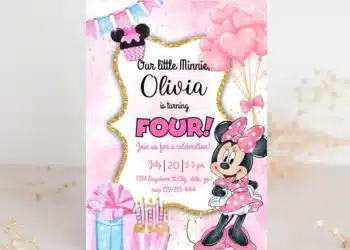 Minnie Mouse 1st Birthday Invitations (Credit: etsy)