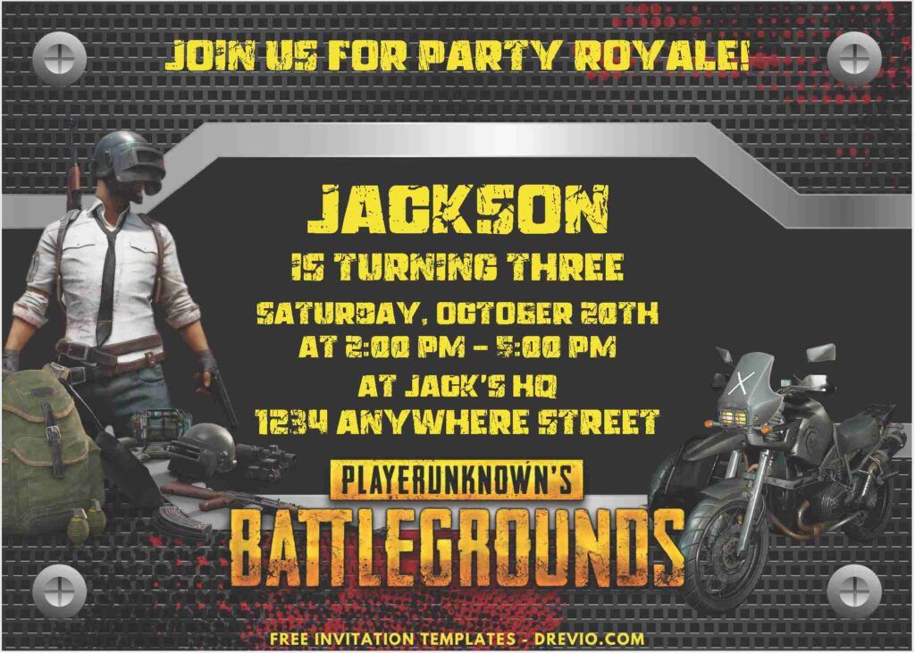 PUBG Birthday Invitations