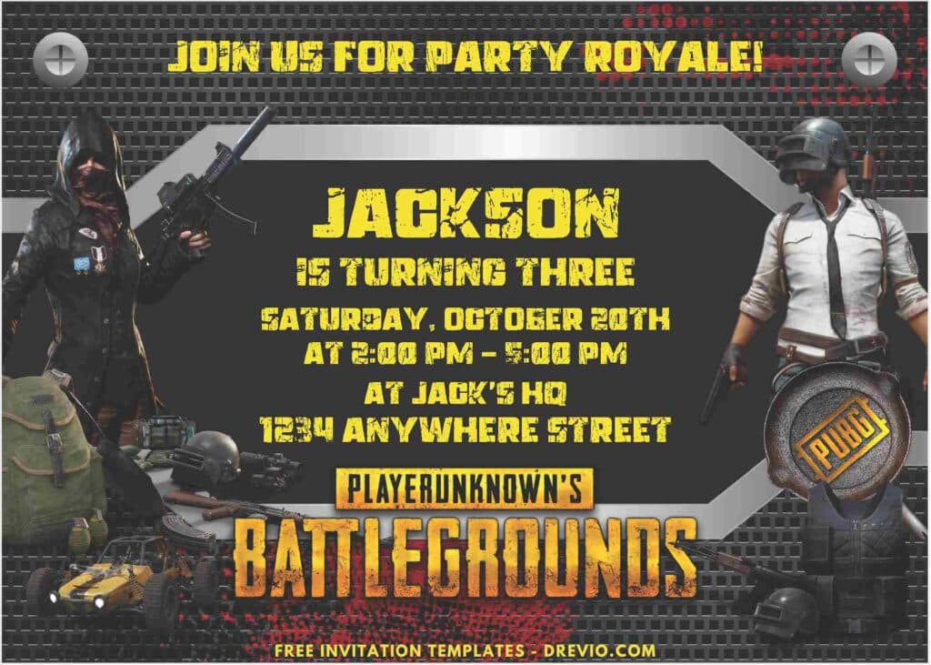 Epic PUBG Party Royale! Birthday Invitations