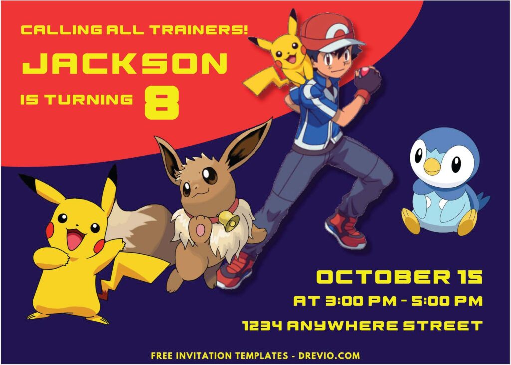 Pokemon Go Birthday Invitations 